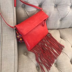 Boutique fringe red purse